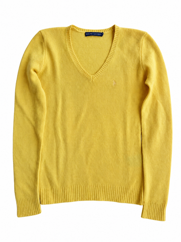 Maglia vintage Ralph Lauren cashmere lana giallo tg S