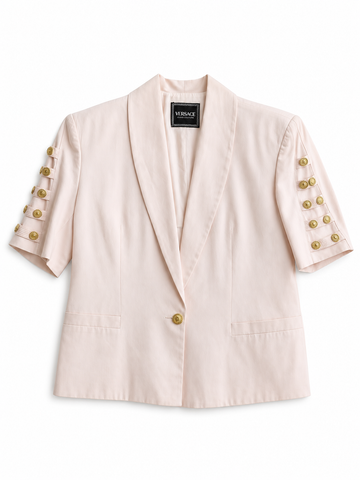 Blazer vintage Versace rosa bottoni oro tg 44