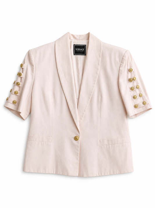 Blazer vintage Versace rosa bottoni oro tg 44