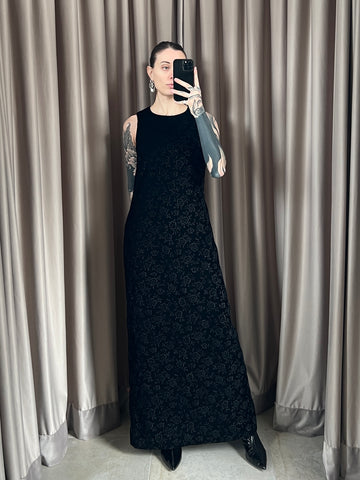 Vestito vintage Versace lungo nero tg 44