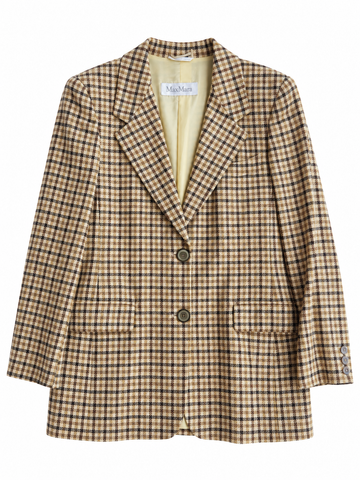 Blazer vintage Max Mara pied de poule cashmere tg 42