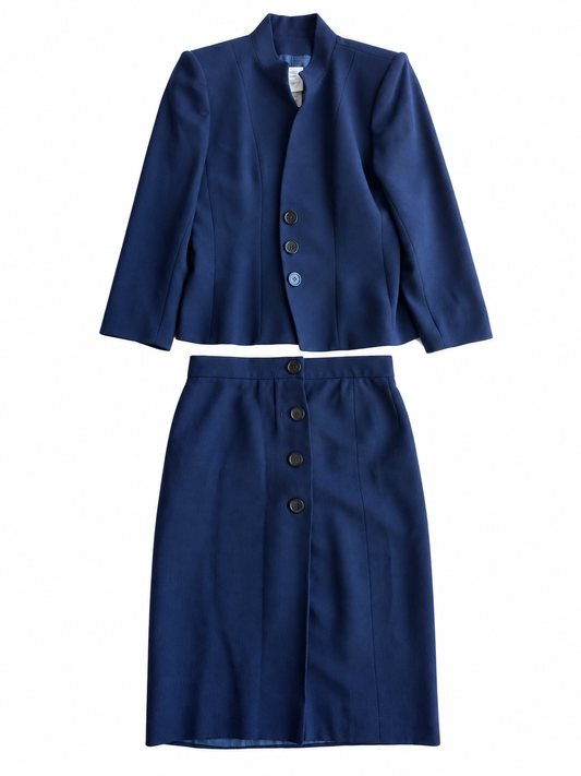 Tailleur vintage Yves Saint Laurent lana blu tg 40f