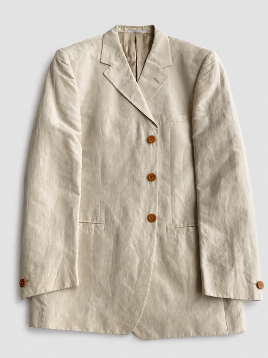 Blazer vintage Versace seta/lino color sabbia tg XL