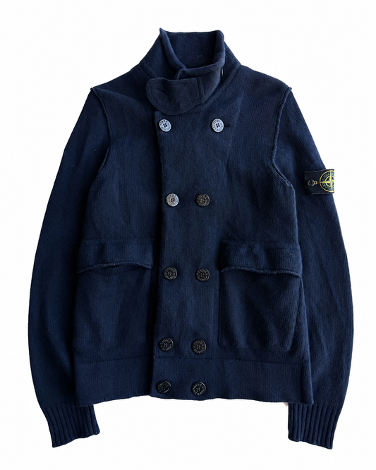 Caban in maglia vintage Stone Island blu lana tg S