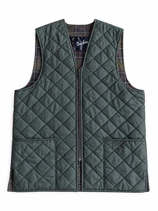 Interno Barbour vintage verde con zip tg C44