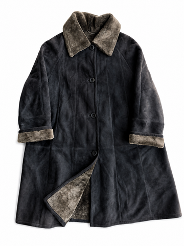 Montone Shearling vintage marrone lungo tg 44