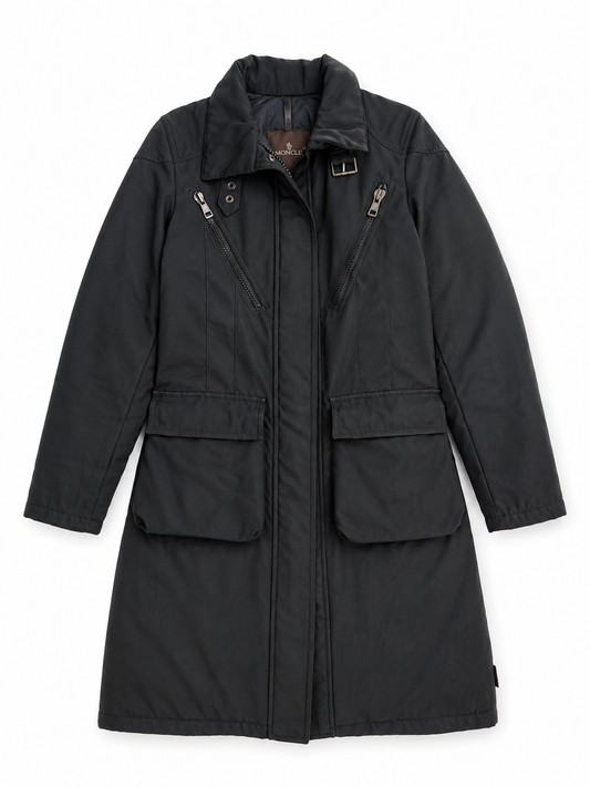 Giacca vintage Moncler piumino nero lungo tg S/M