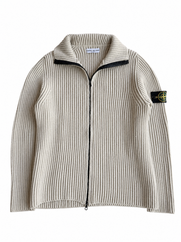 Maglia vintage Stone Island beige lana a coste tg M/L