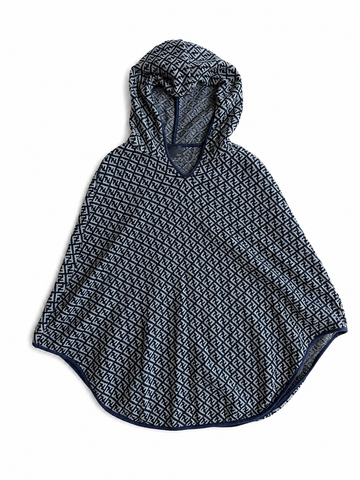 Poncho chiuso vintage Fendi lana monogram