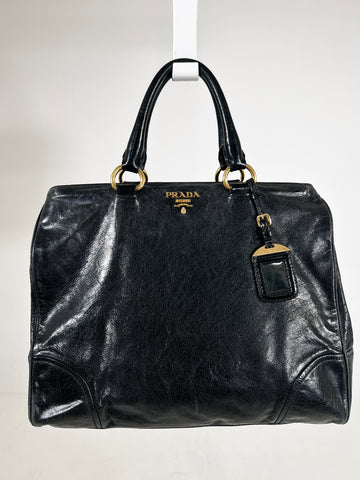 Borsa vintage Prada pelle nero con tracolla