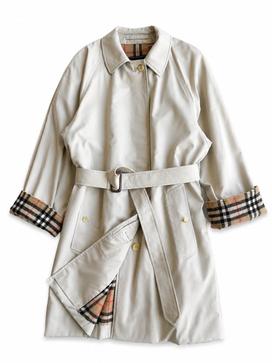 Trench vintage Burberry con cintura interno tartan tg S