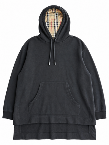 Felpa vintage Burberry con cappuccio nero oversize tg S