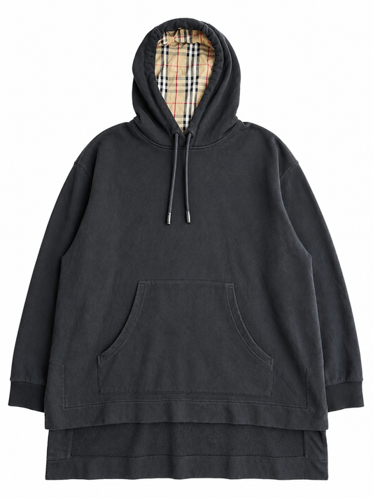Felpa vintage Burberry con cappuccio nero oversize tg S