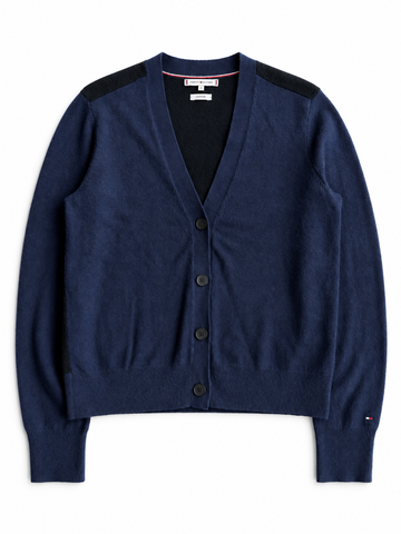 Cardigan vintage Tommy Hilfiger cashmere blu tg S/M