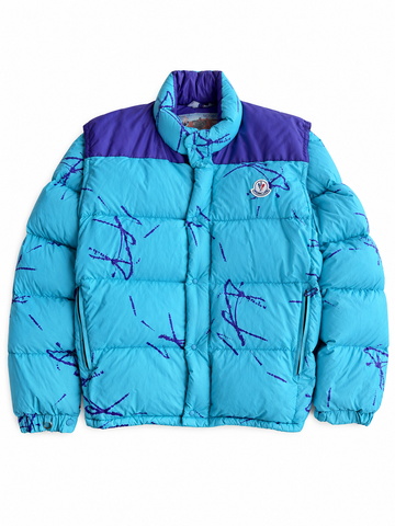Giacca vintage Moncler Grenoble celeste tg 3