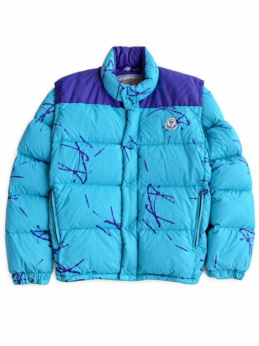 Giacca vintage Moncler Grenoble celeste tg 3