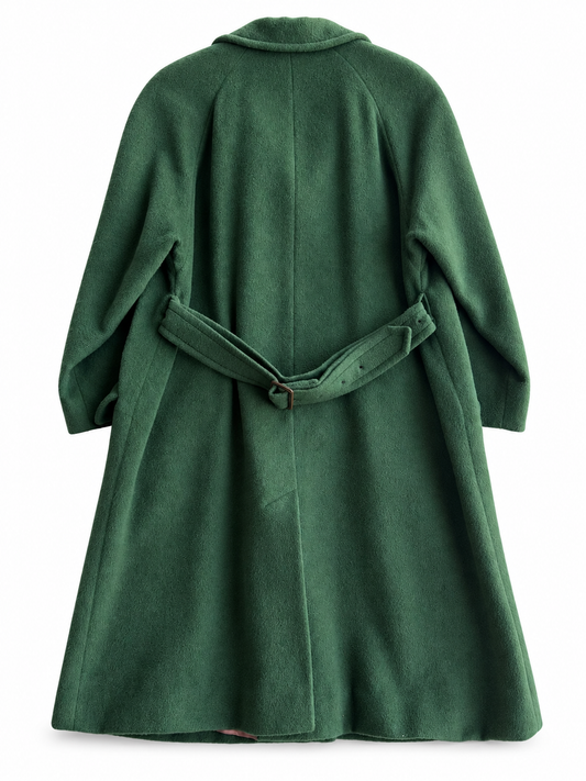Cappotto vintage Aquascutum mohair lana verde tg M