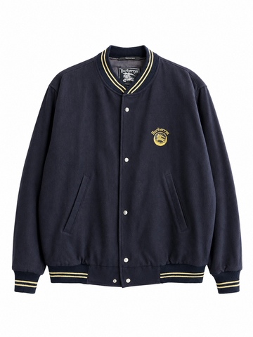 Giacca vintage Burberry bomber lana logo ricamato tg L
