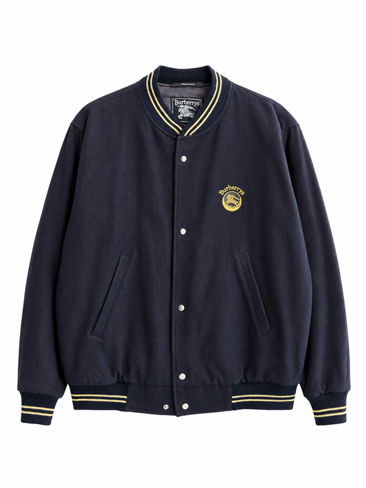 Giacca vintage Burberry bomber lana logo ricamato tg L