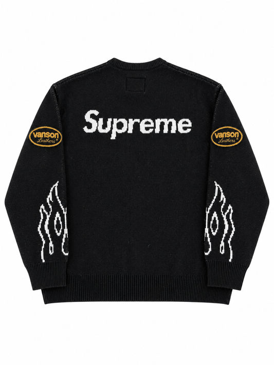 Maglia vintage Supreme Vanson Leather nero tg XL