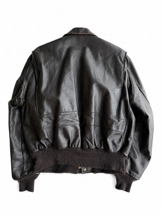 Giacca vintage Schott marrone pelle con interno tg 50