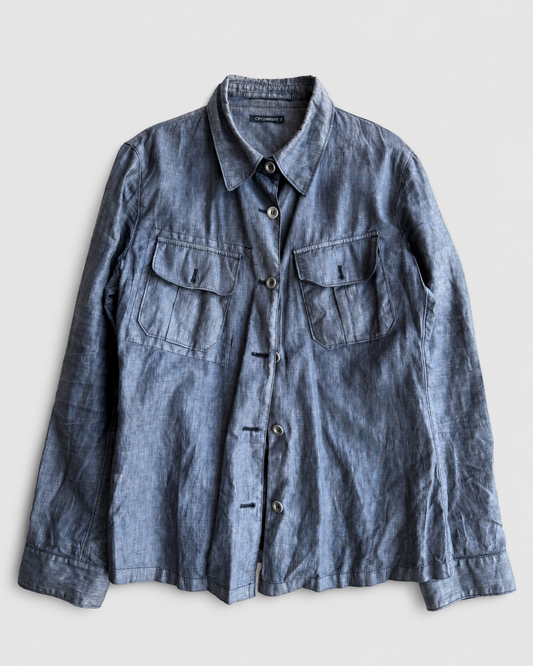 Giacca vintage C.P. Company lino blu tg 44