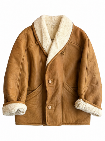 Montone in Shearling vintage marrone chiaro tg M/L