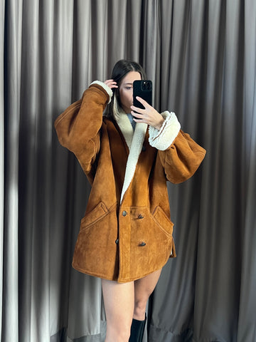 Montone vintage Shearling whisky tg L