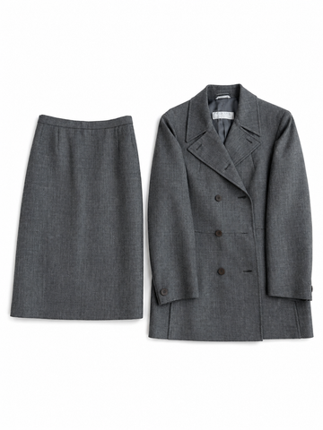 Tailleur vintage Max Mara grigio in lana tg 46