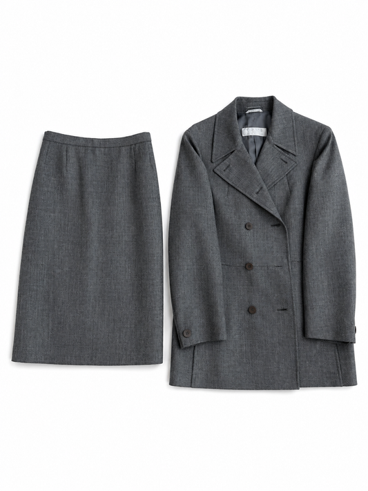 Tailleur vintage Max Mara grigio in lana tg 46