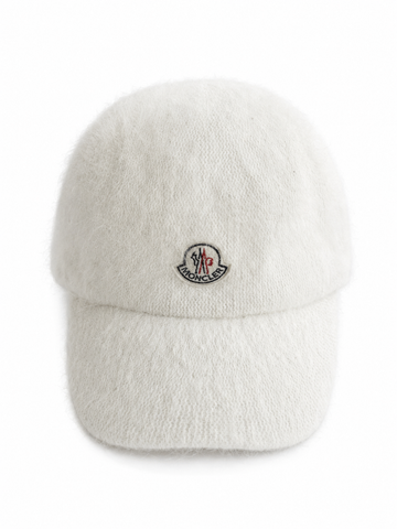 Cappello con visiera Moncler bianco angora tg S