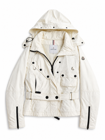 Giacca vintage Moncler panna con cappuccio tg M