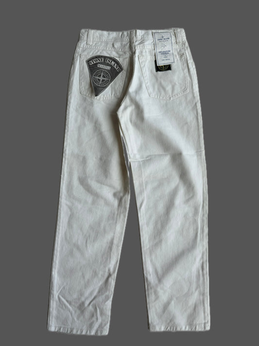 Jeans vintage Stone Island bianco tg XS