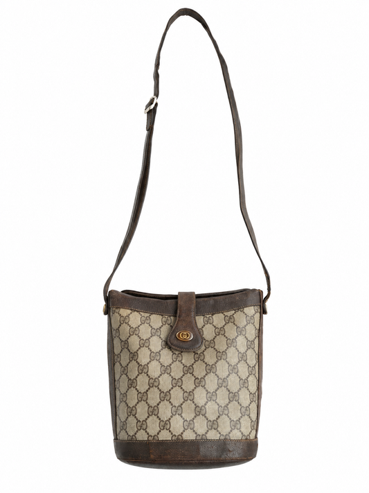 Borsa vintage Gucci monogram secchiello con tracolla