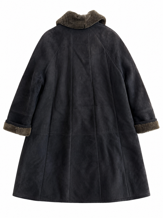 Montone Shearling vintage marrone lungo tg 44