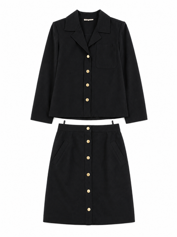 Tailleur vintage Yves Saint Laurent lana nero tg S/M