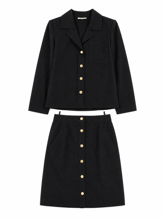 Tailleur vintage Yves Saint Laurent lana nero tg S/M