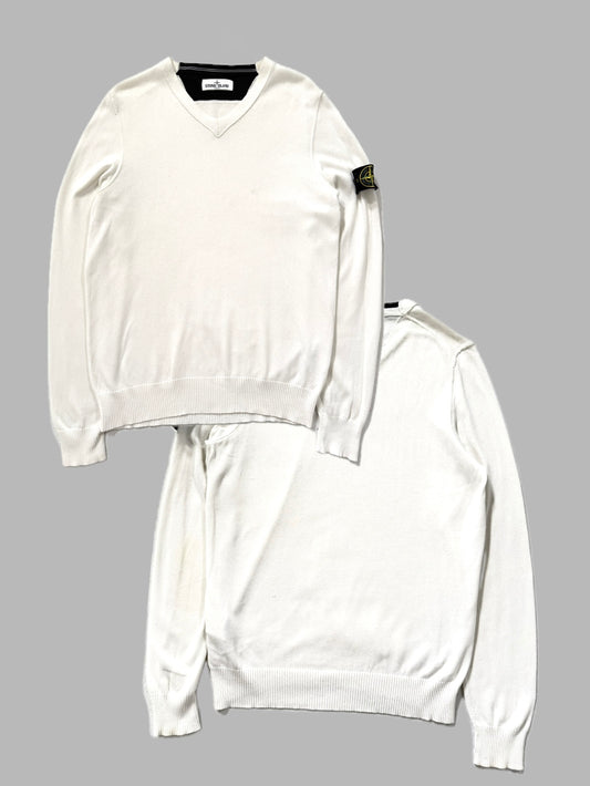 Maglia vintage Stone Island cotone bianco tg L