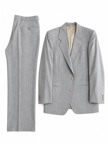 Abito vintage Yves Saint Laurent lana beige righe tg 50