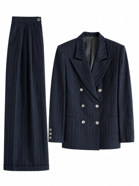Tailleur vintage Dolce & Gabbana gessato in lana tg S