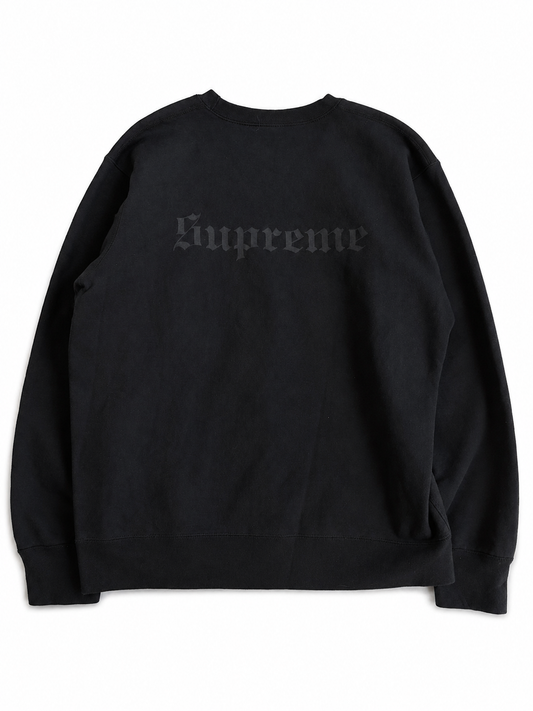 Felpa vintage Supreme nera con stampa tg XL