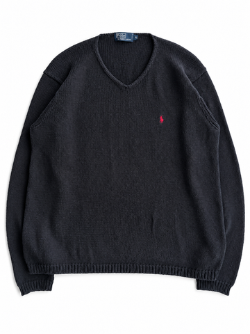 Maglia vintage Ralph Lauren nero cotone tg XL