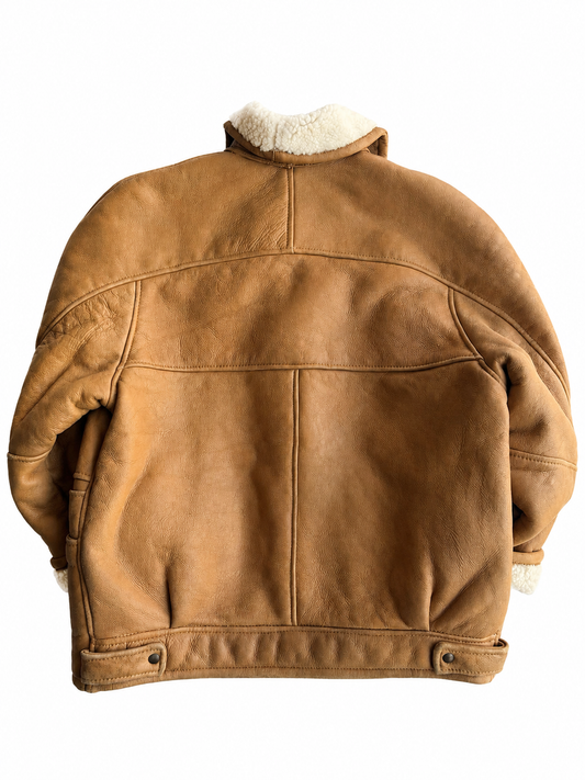 Montone in Shearling vintage marrone chiaro tg M/L