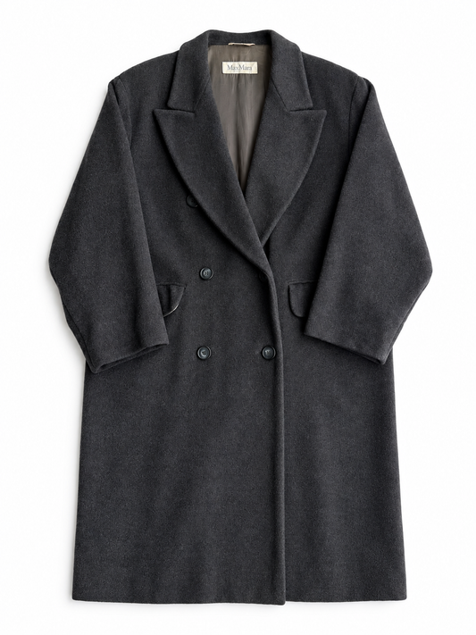 Cappotto vintage Max Mara grigio doppiopetto lana tg 42