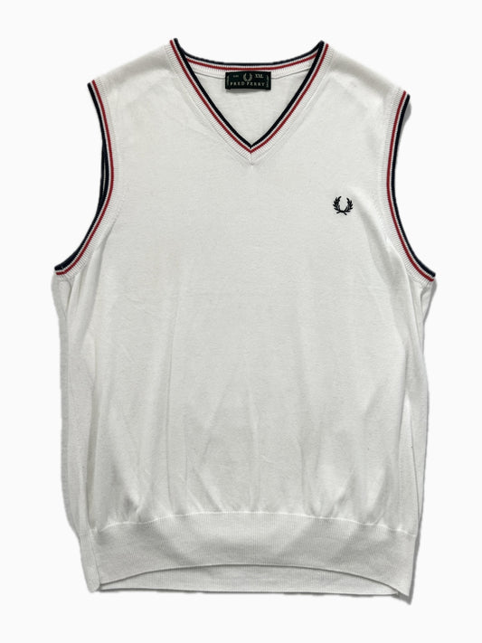 Gilet vintage Fred Perry bianco tg XXL