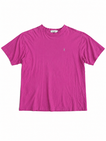 T-shirt vintage Yves Saint Laurent cotone logo blu tg