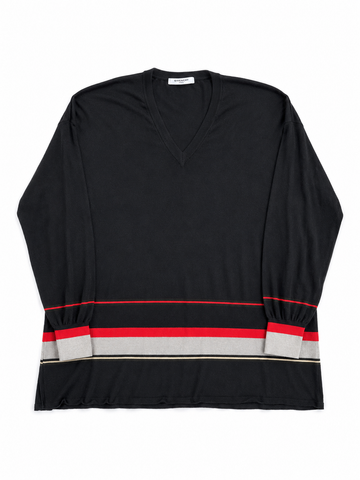 Maglia vintage Givenchy in lana nero con bande tg XS+
