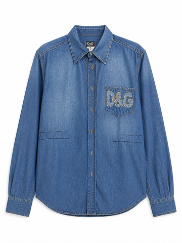 Camicia vintage Dolce & Gabbana denim logo tg M/L