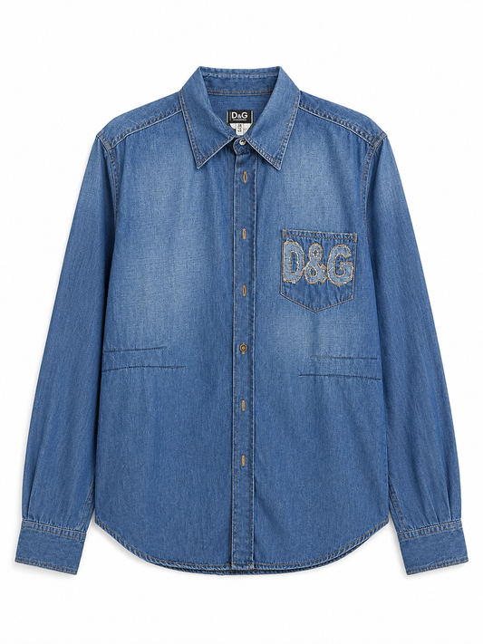 Camicia vintage Dolce & Gabbana denim logo tg M/L
