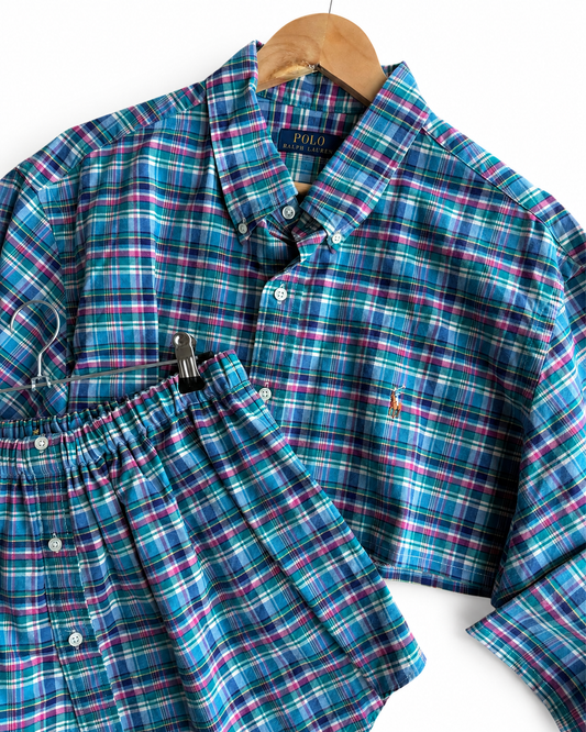 Coordinato vintage Ralph Lauren tartan tg U